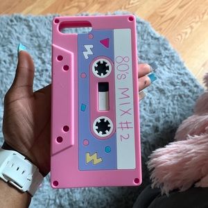Pink 80’s Mix Tape iPhone 8 Plus case .